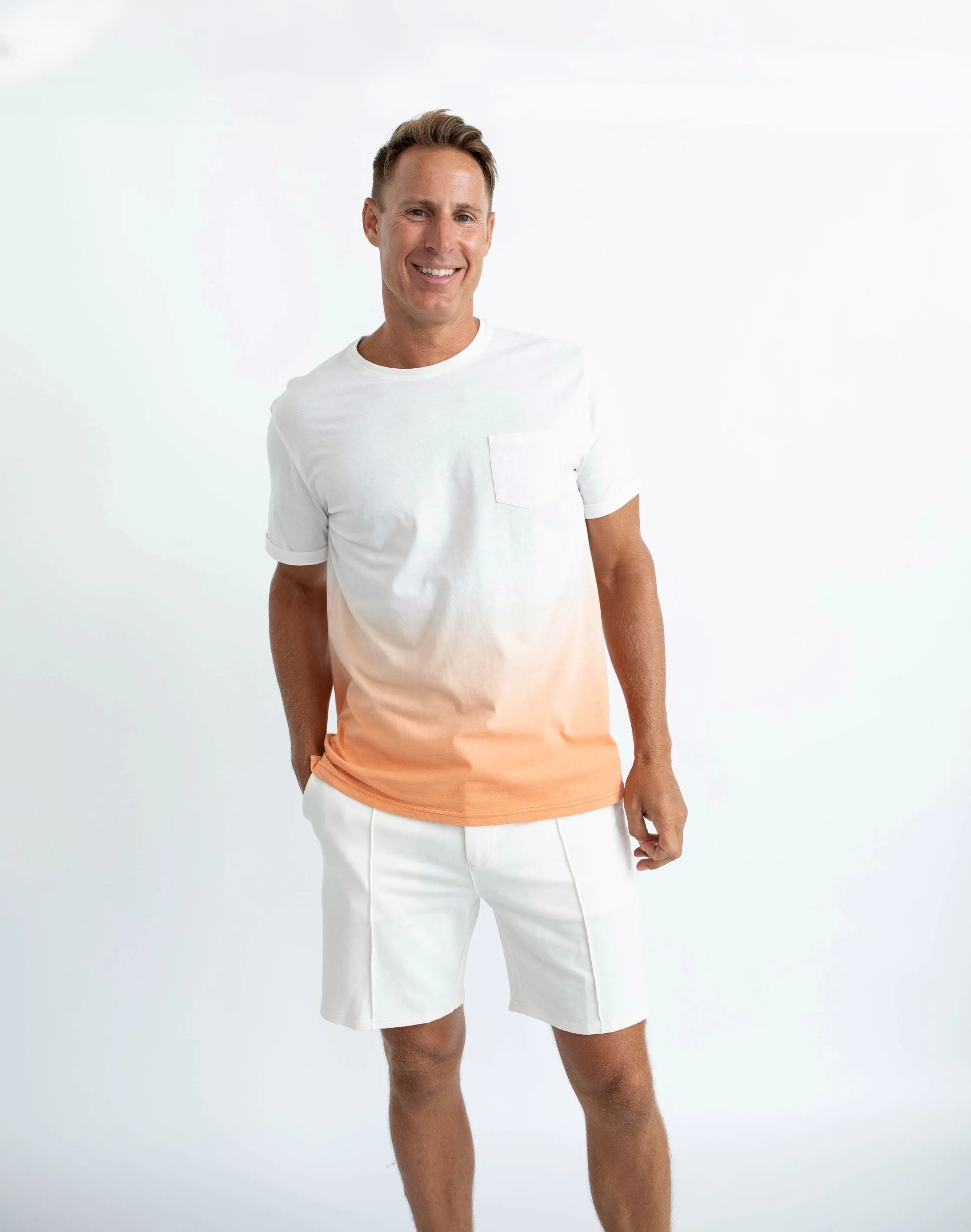 Papaya Short Sleeve Dip-Dyed T-Shirt