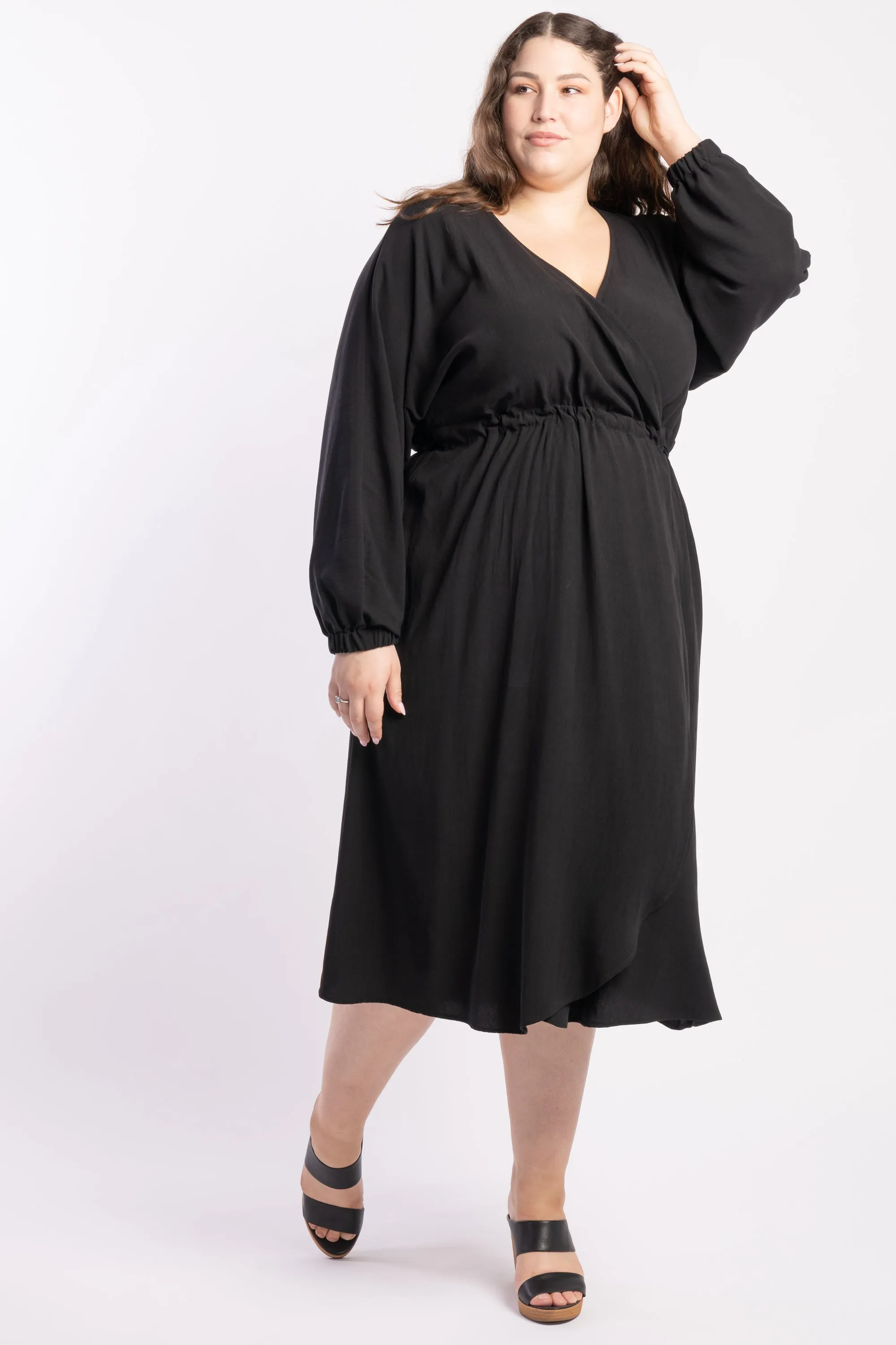 Piece of My Heart Wrap Dress - Black