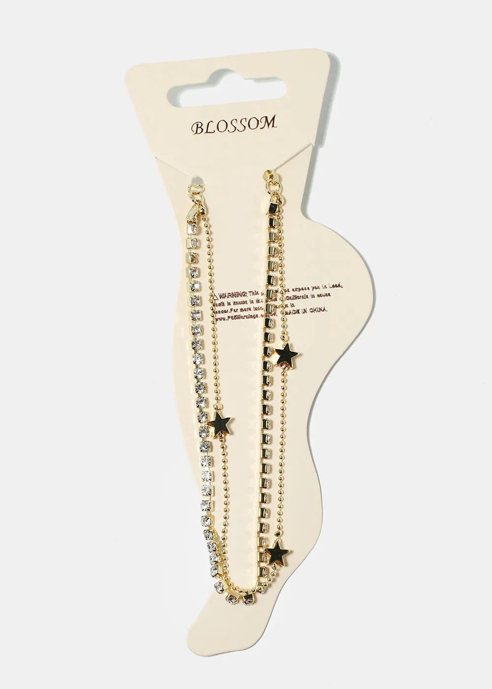 Rhinestone & Star Studded Anklet