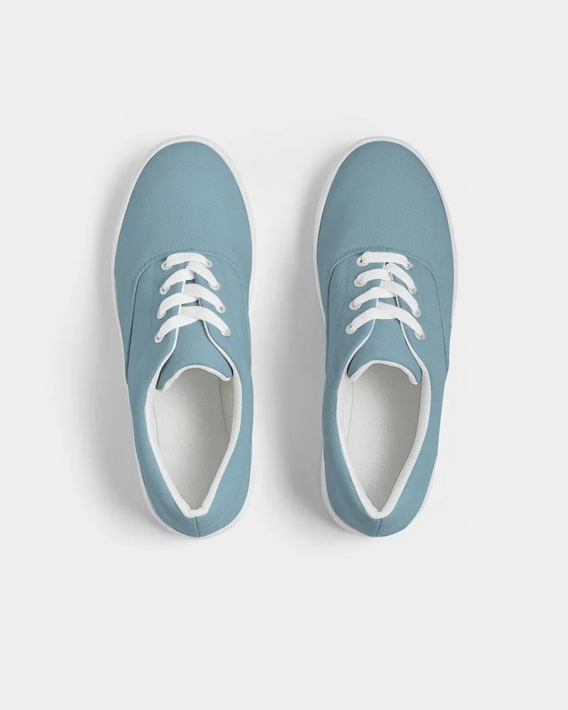 Shaded Pale Pastel Cyan Gray Canvas Sneakers | Men's | C30M0Y0K30