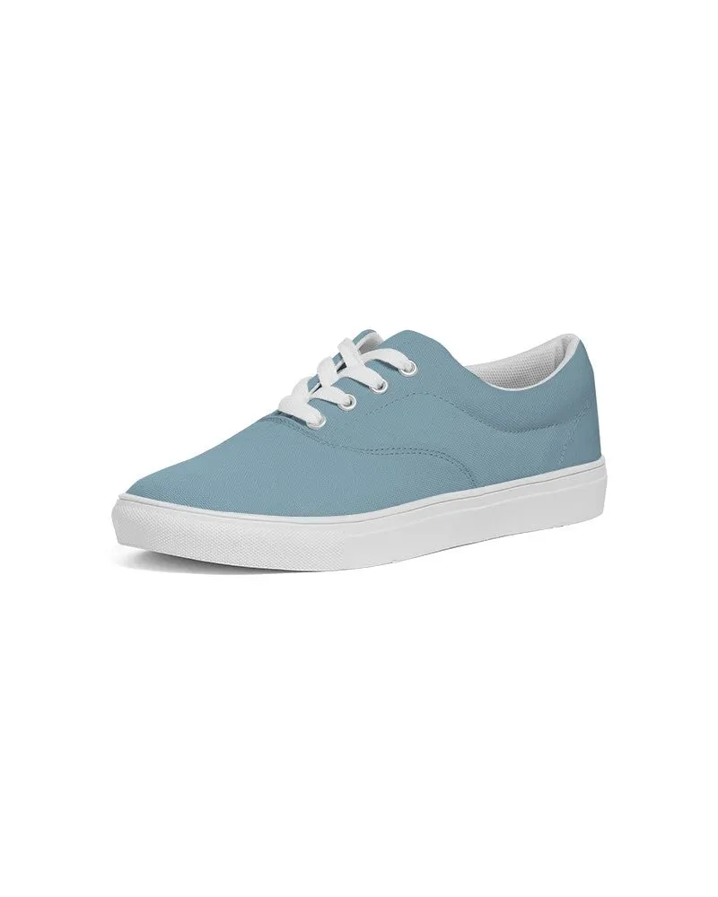 Shaded Pale Pastel Cyan Gray Canvas Sneakers | Men's | C30M0Y0K30