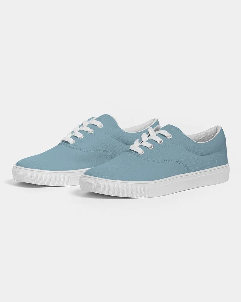 Shaded Pale Pastel Cyan Gray Canvas Sneakers | Men's | C30M0Y0K30