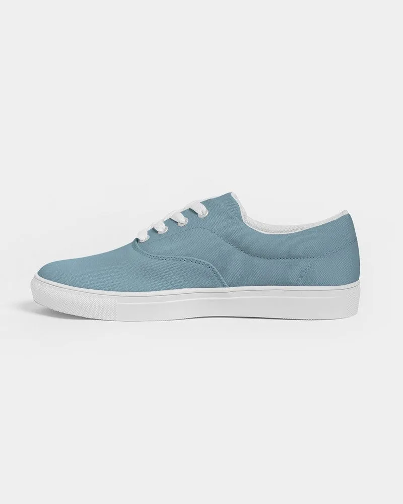 Shaded Pale Pastel Cyan Gray Canvas Sneakers | Men's | C30M0Y0K30