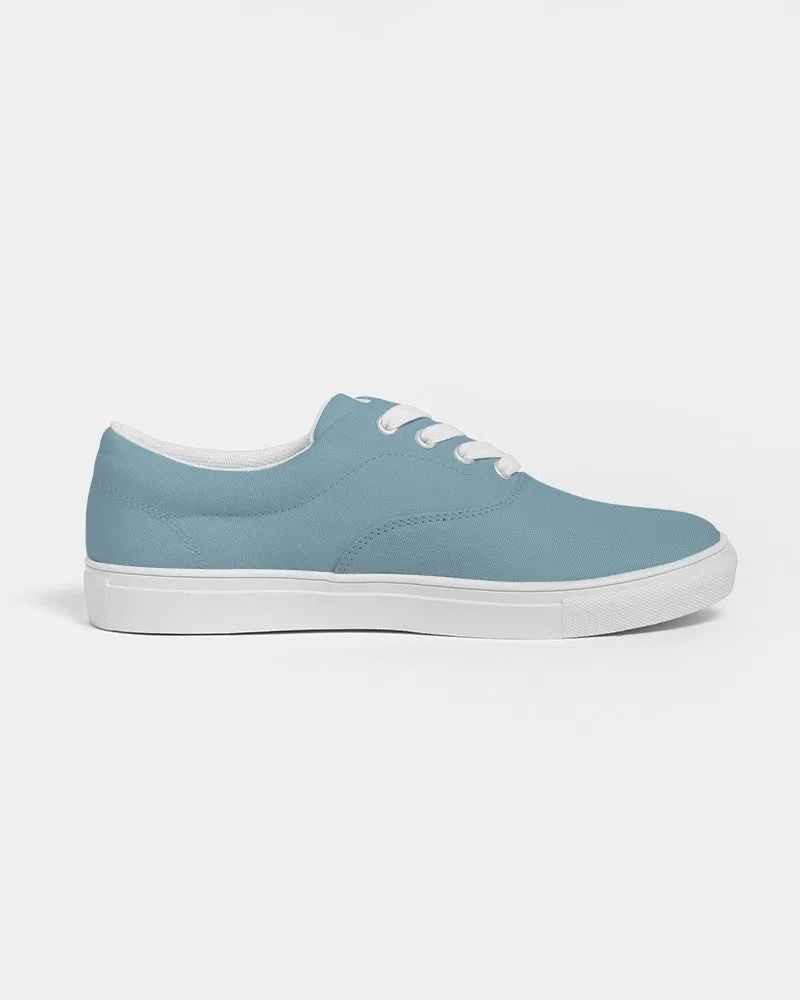 Shaded Pale Pastel Cyan Gray Canvas Sneakers | Men's | C30M0Y0K30