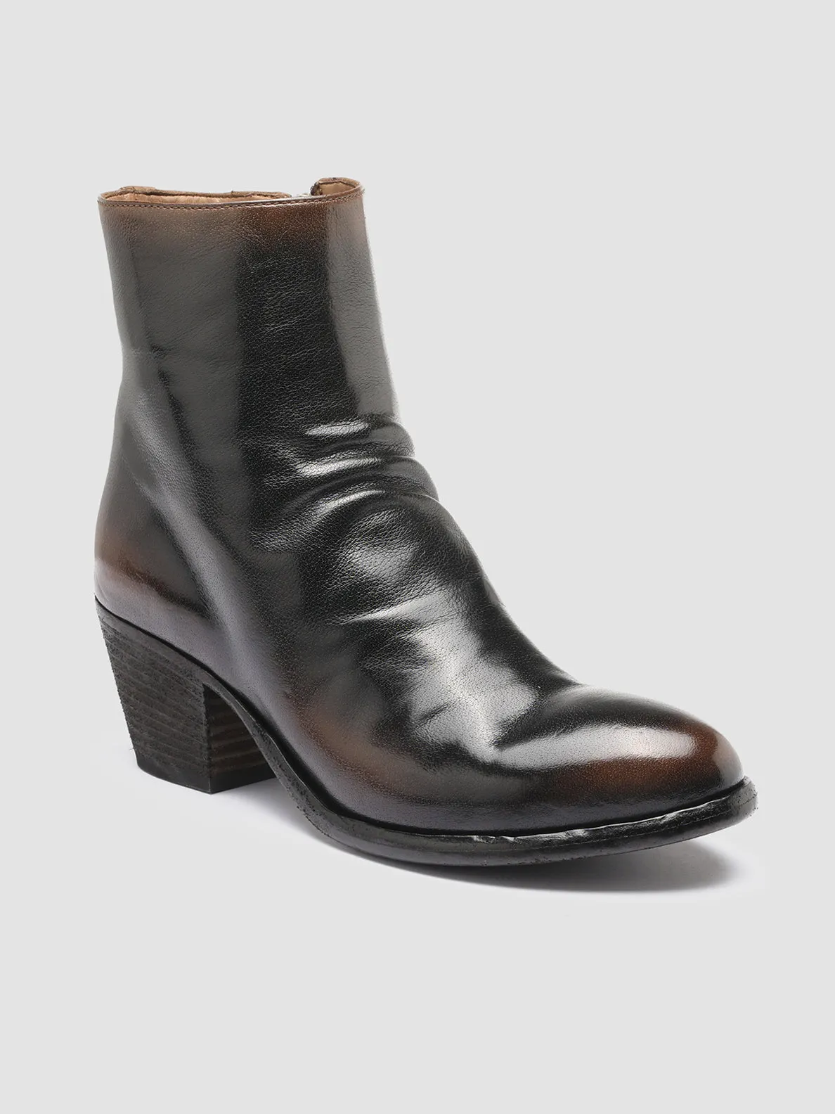 SHERRY 003 - Brown Leather Ankle Boots