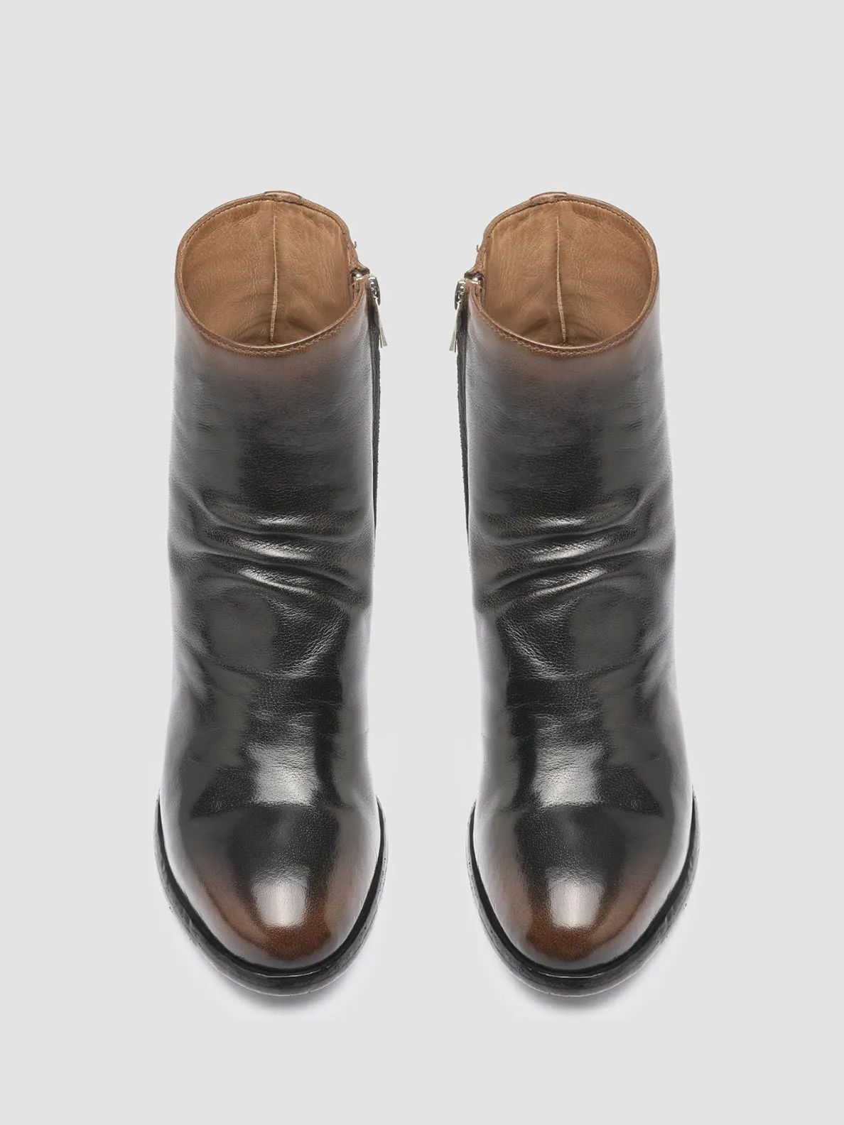 SHERRY 003 - Brown Leather Ankle Boots