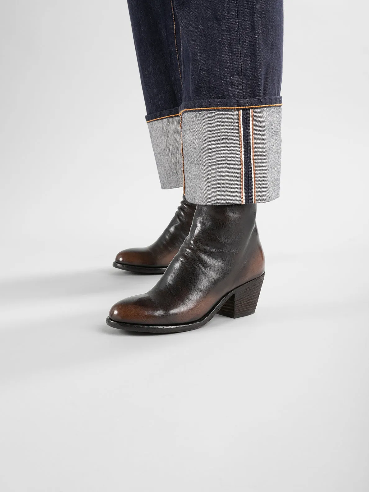 SHERRY 003 - Brown Leather Ankle Boots