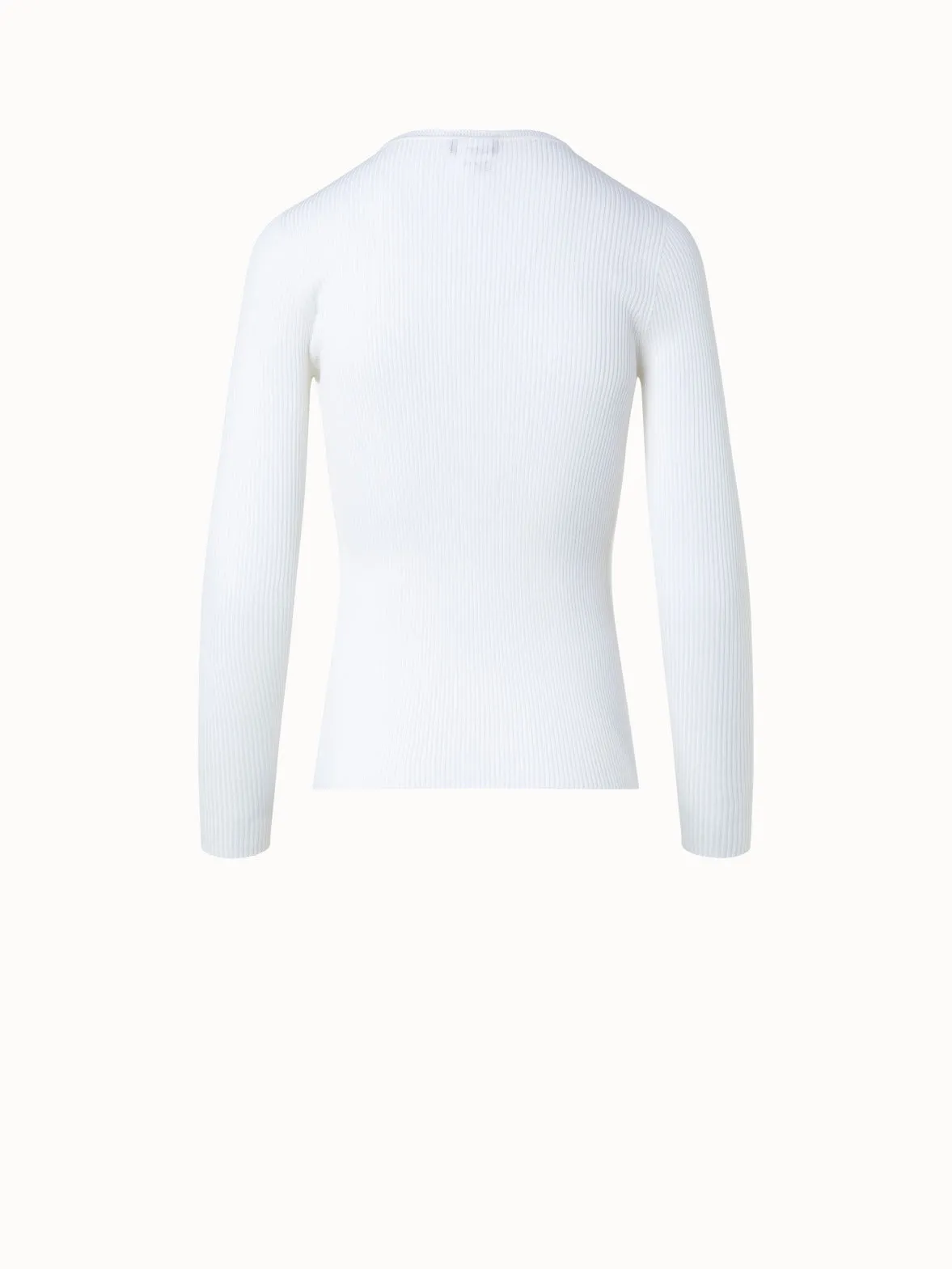 Silk Cotton Rib Knit Pullover