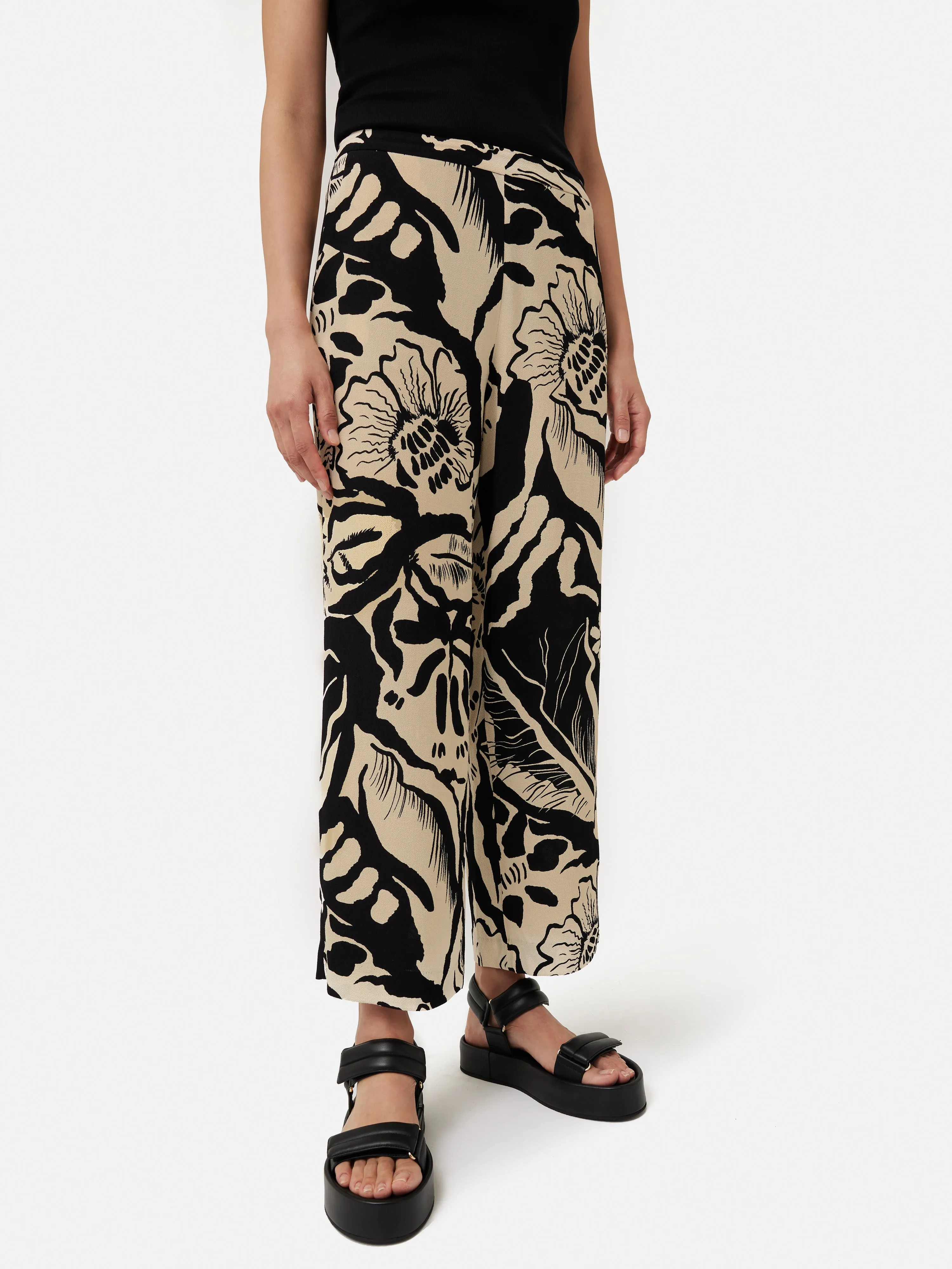 Strokes Floral Palazzo | Monochrome