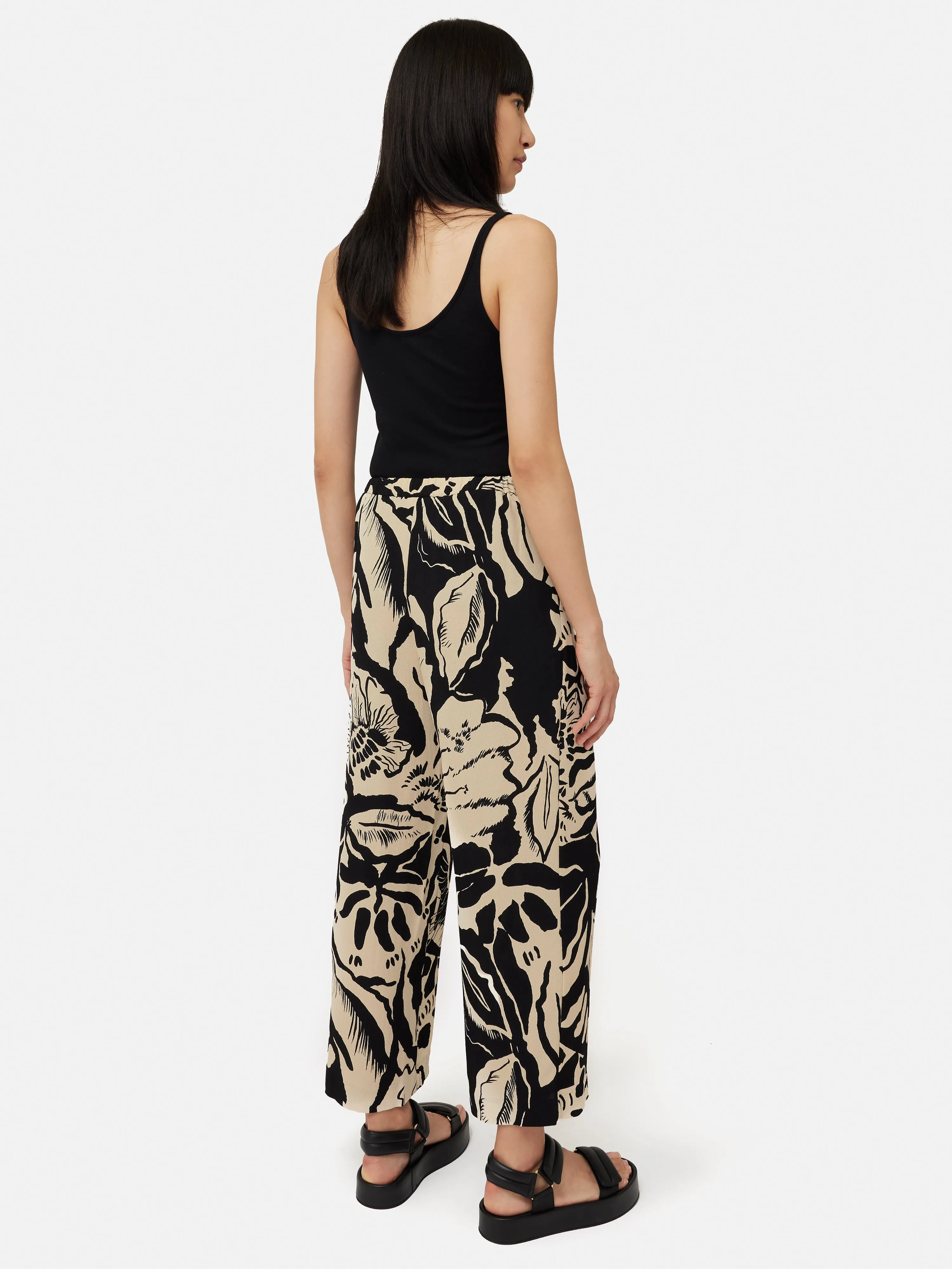 Strokes Floral Palazzo | Monochrome