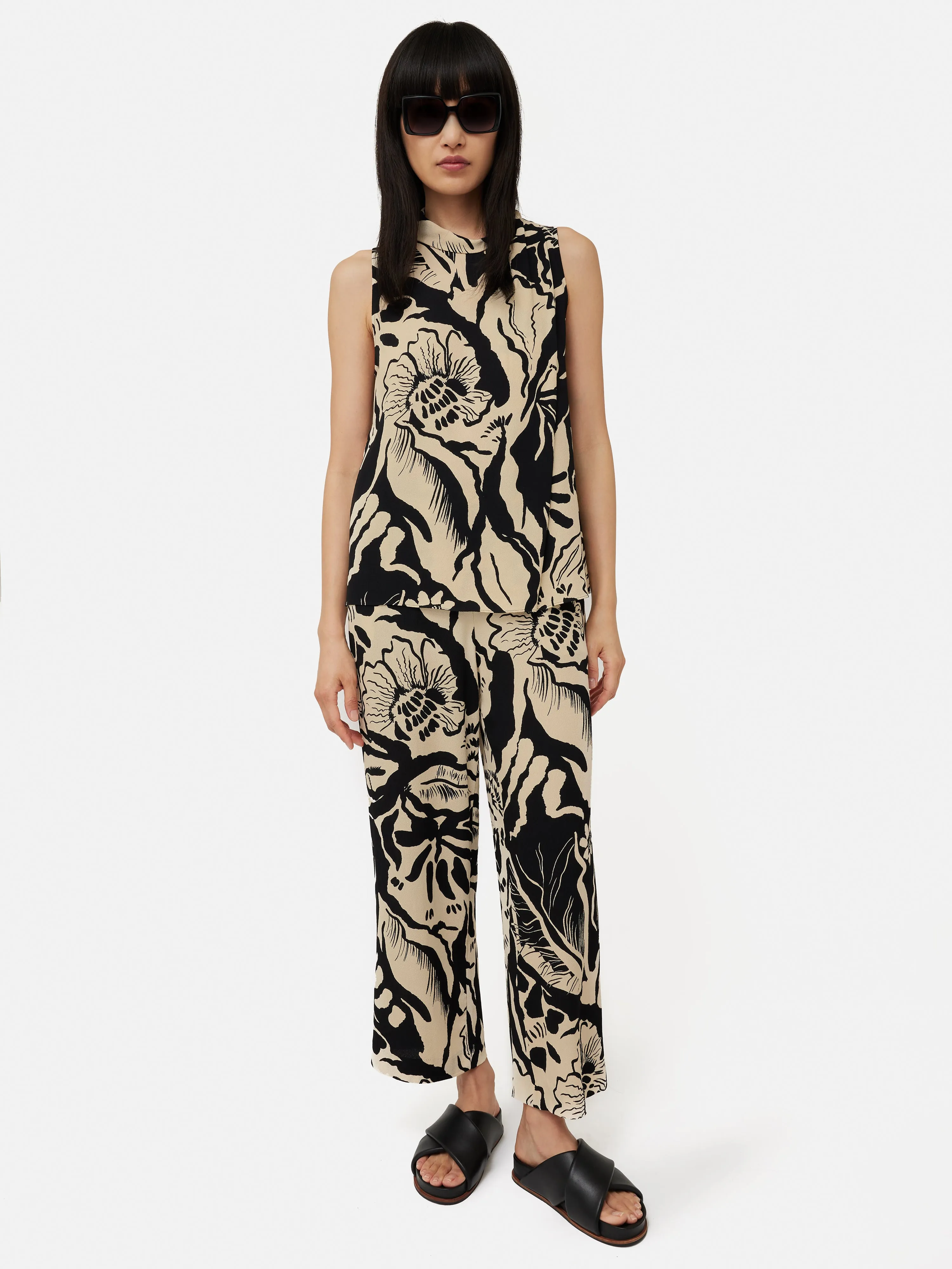 Strokes Floral Palazzo | Monochrome