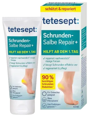 Tetesept Cracked Ointment Repair  | Shea Butter & Dexpanthenol Foot Cream for Cracked Heels - 60ml