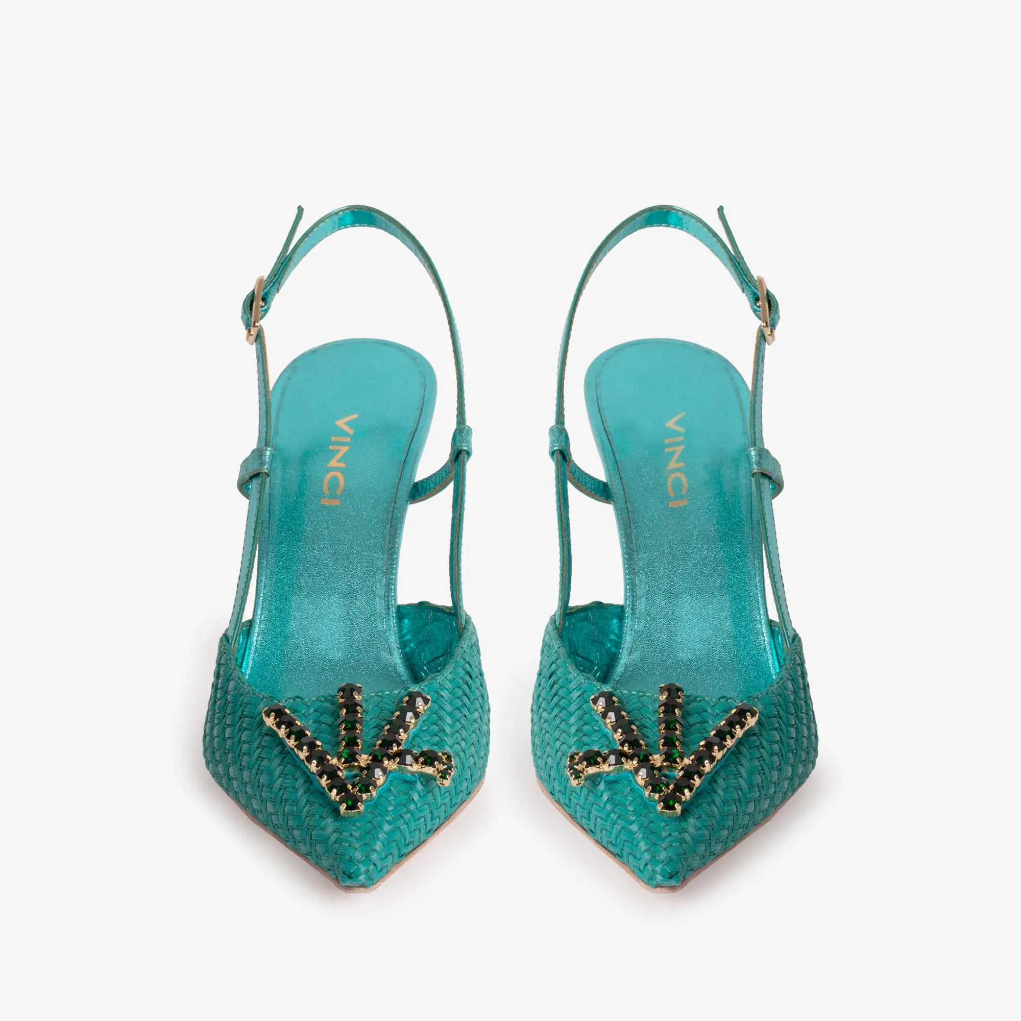 The Luna Turquoise Leather Slingback Women Sandal