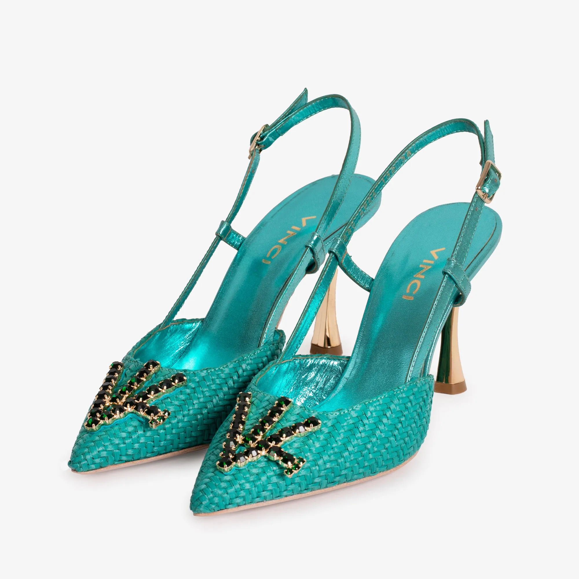 The Luna Turquoise Leather Slingback Women Sandal