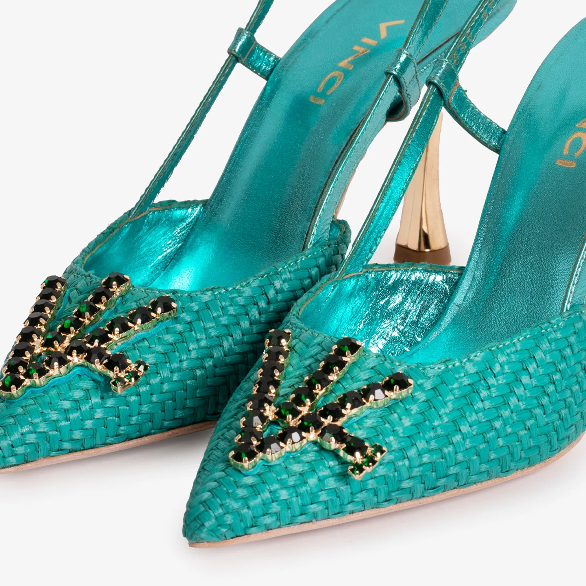 The Luna Turquoise Leather Slingback Women Sandal