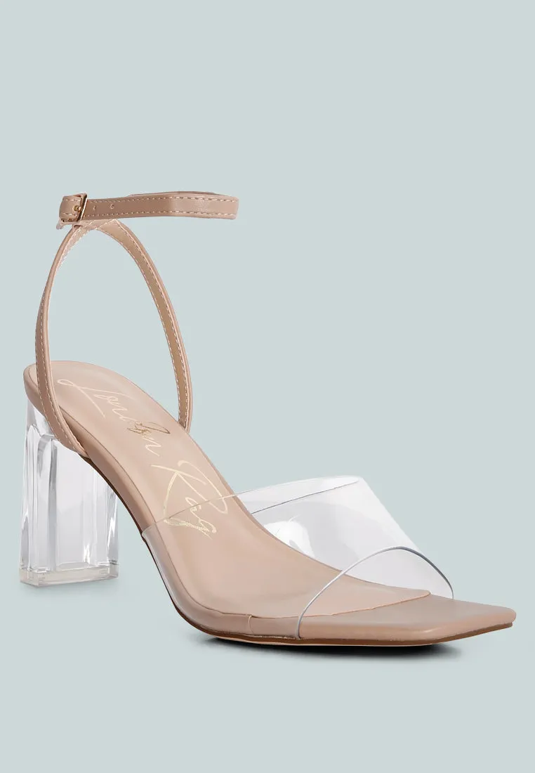 Twinkle Clear Block Heel Sandal