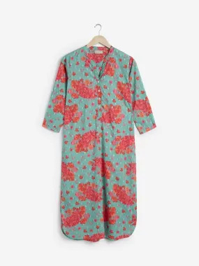 Utsa Turquoise Rose Print Straight Kurta