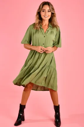 VGLD170 - VICTORIA DRESS - SOFT KHAKI