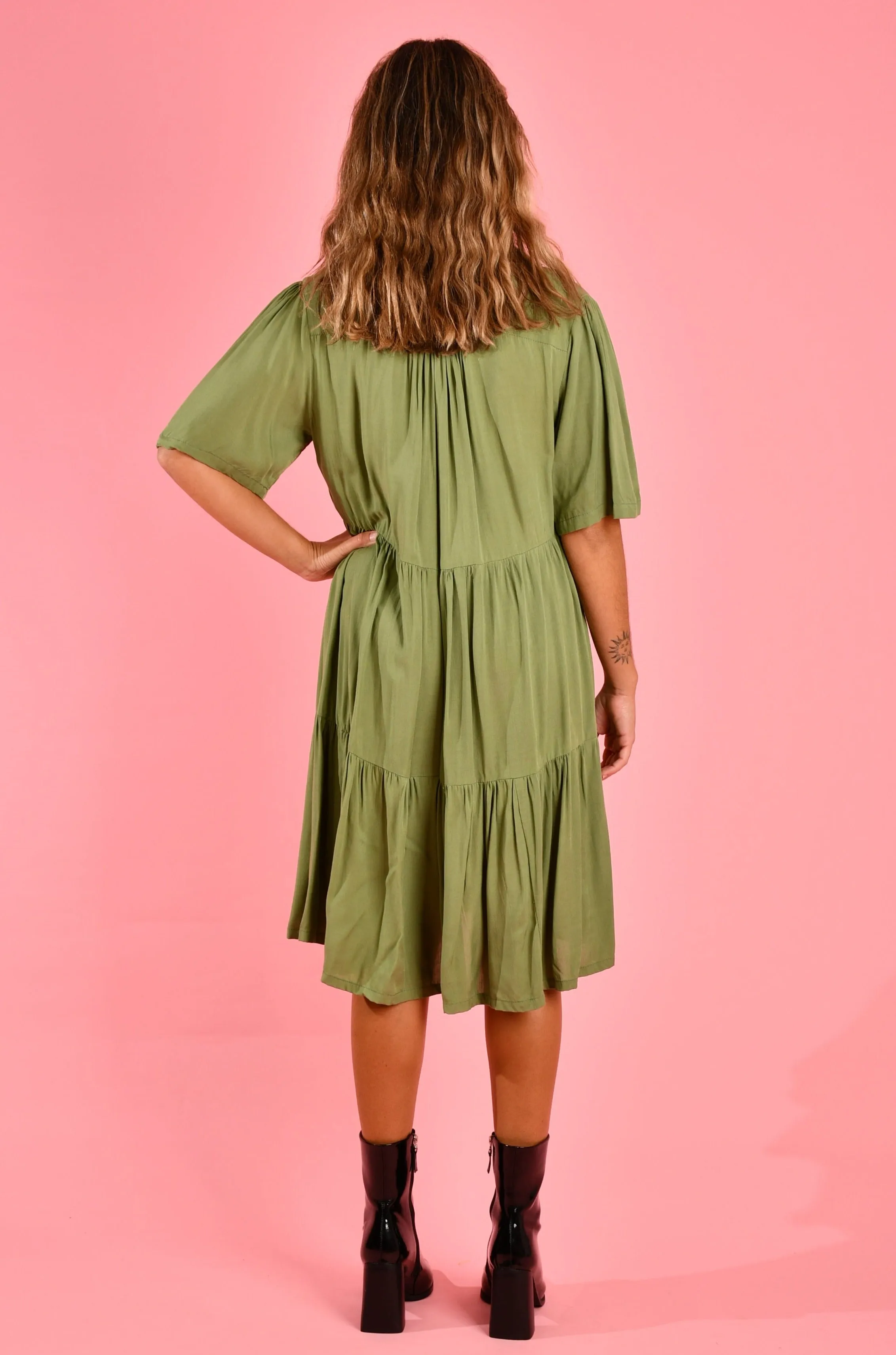 VGLD170 - VICTORIA DRESS - SOFT KHAKI