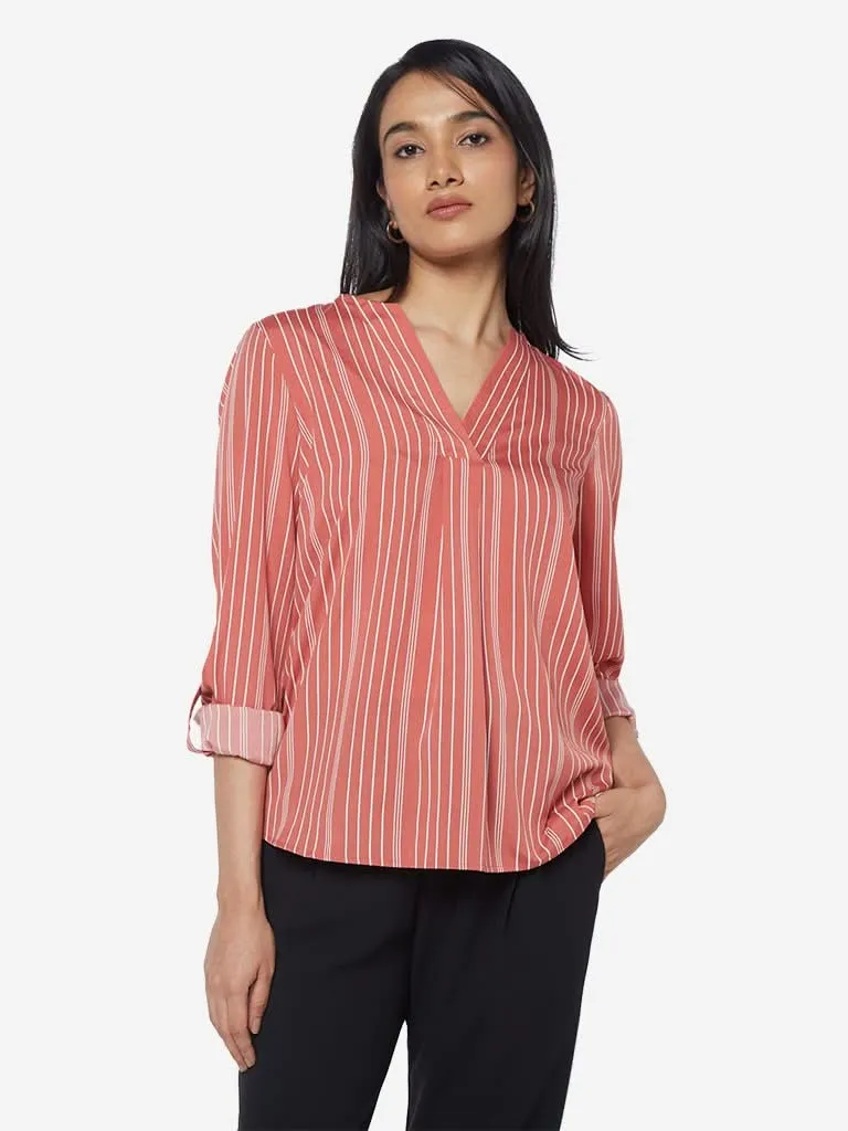 Wardrobe Blush Pink Bridget Striped Top