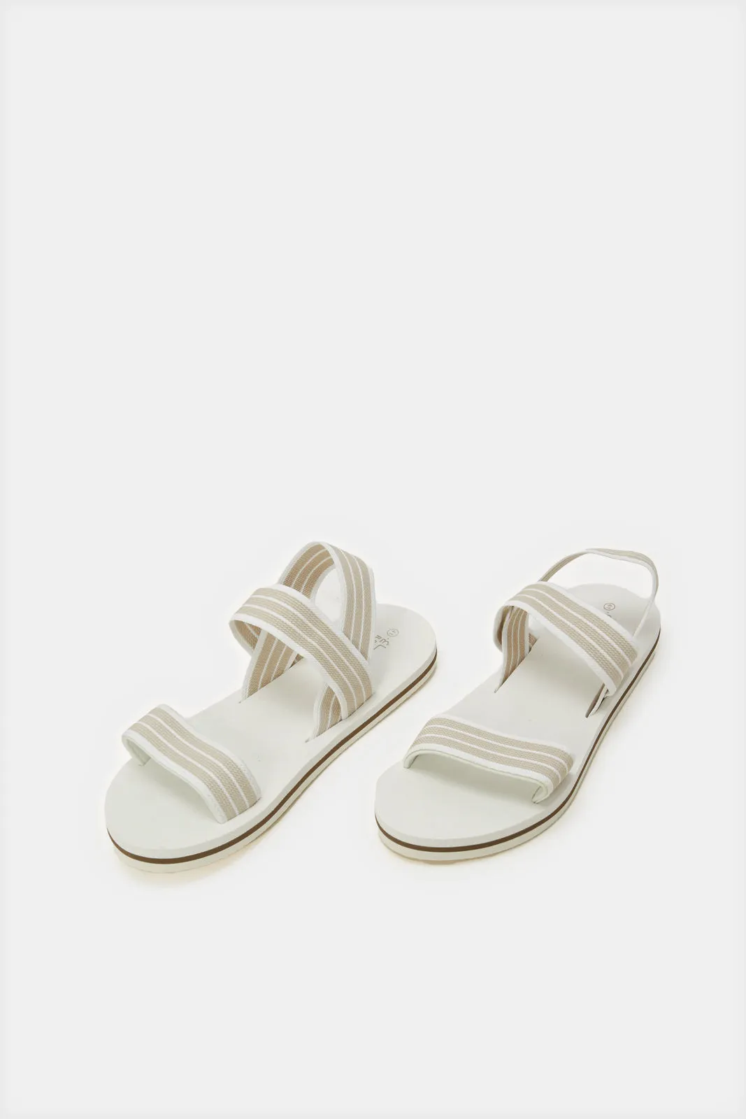 Women White Elasticated Strap Sandal