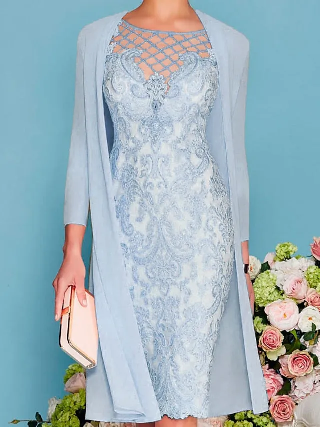 Women's Lace Dress Dress Set Midi Dress Pink Yellow Light Green Light gray Light Blue White 3/4 Length Sleeve Floral Pure Color Lace Summer Spring Crew Neck Elegant Classic Party 2023 S M L XL XXL 3XL