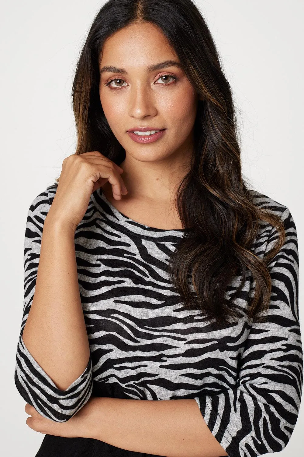 Zebra Colour Block Mini Dress