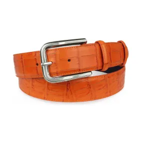 Zinnia orange mock croc tail prong belt